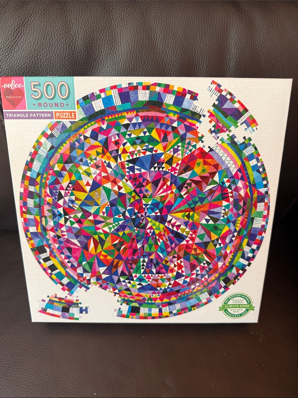 eeBoo 500-Piece Round Triangle Pattern jigsaw Puzzle - Multicolor
